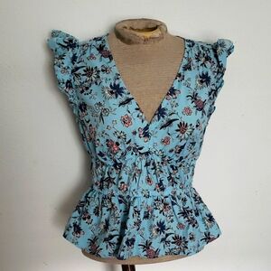 VINEYARD VINES Floral Blue Women's Top SZ S